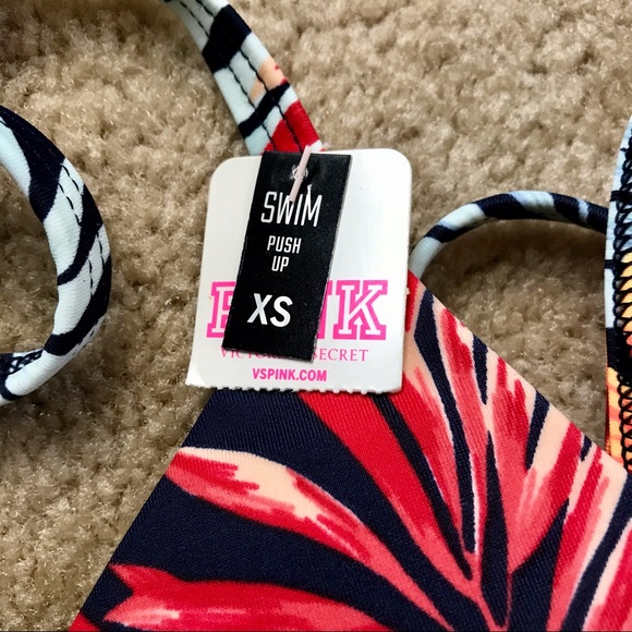 NWT PINK tropical floral bikini top size XS - Picture 4 of 5